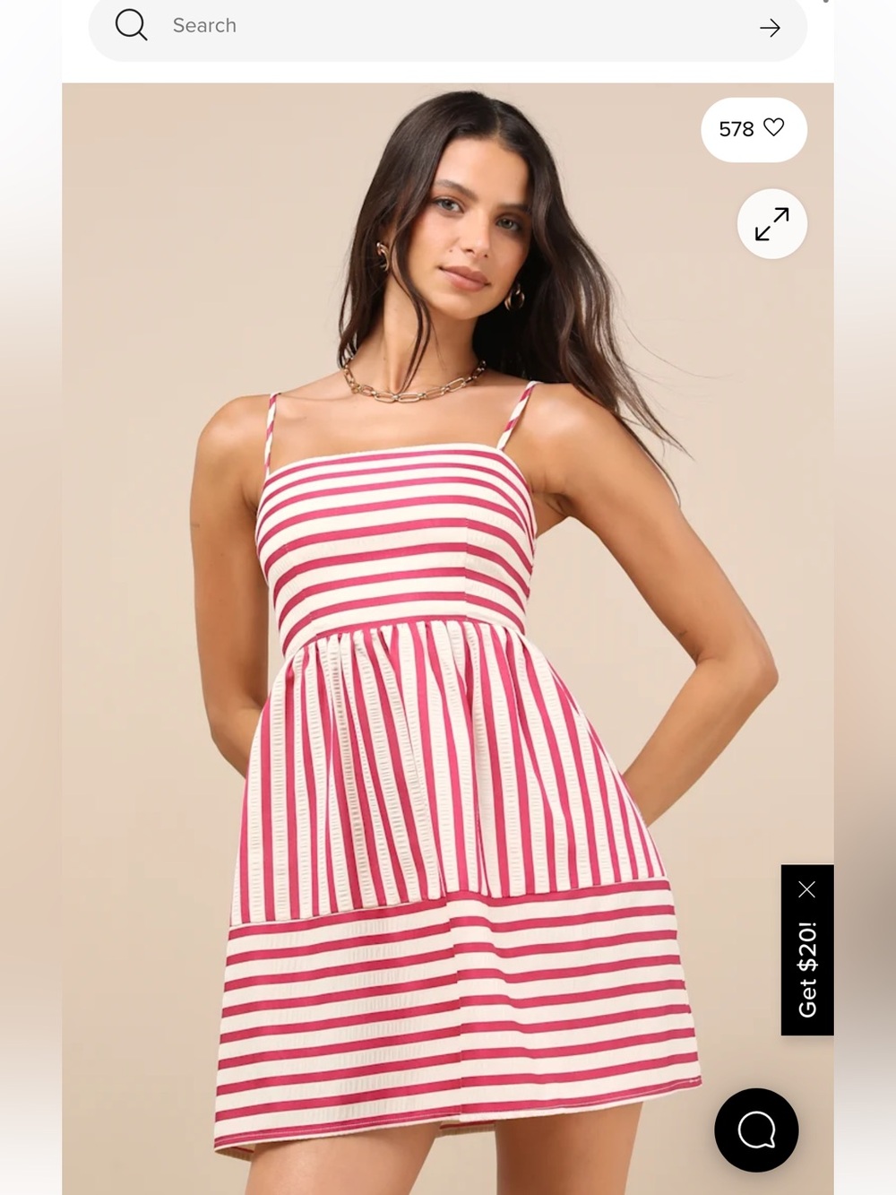 Lulu's Pink and White Striped Mini Sundress